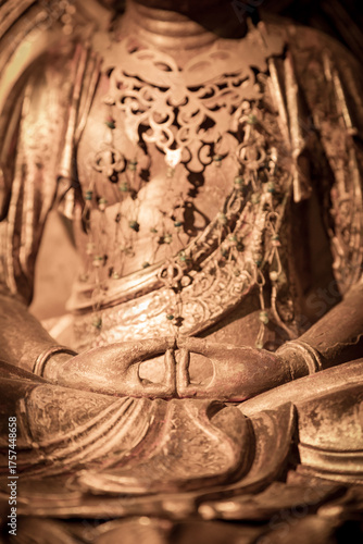 Golden Buddha Statue Hands in Meditation Mudra