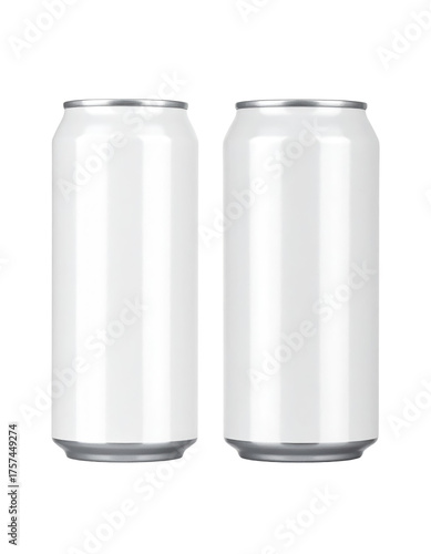 Wallpaper Mural Two white soda cans on clean background pair of sleek white soda cans presented against minimalist white backdrop creating clean modern aesthetic Torontodigital.ca