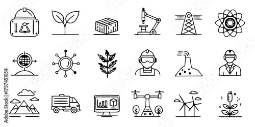 Vector illustration of niche technology solid icons