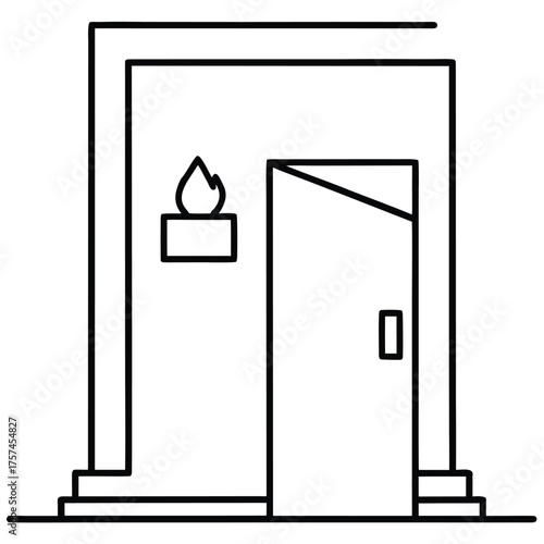 Minimalist sauna design icon illustration for wellness and relaxation themes
