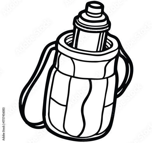 hand drawn vector illustration of a water bottle