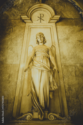 Death angel statue, symbol of mystery, eternity and spirituality.
