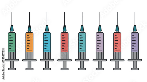 Syringe with needle isolated on white background for medical and healthcare use