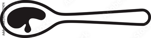 Minimalist black and white spoon logo design vector