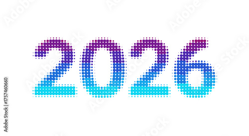New Year 2026 celebration glowing gradient numbers isolated on transparent background festive bright future outlook artistic design
