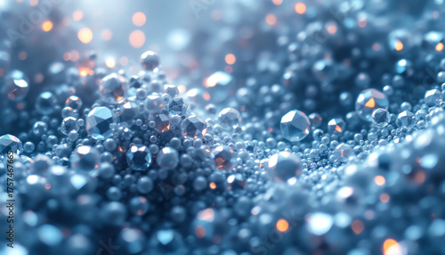 Nanoparticles cluster: mesmerizing blue crystalline microsphere landscape