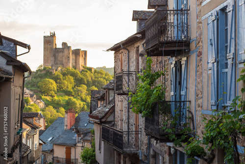 Wallpaper Mural The village of Najac with view over the emerging castle in Aveyron, France Torontodigital.ca