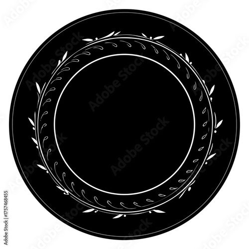 Silhouette of Plate on white background