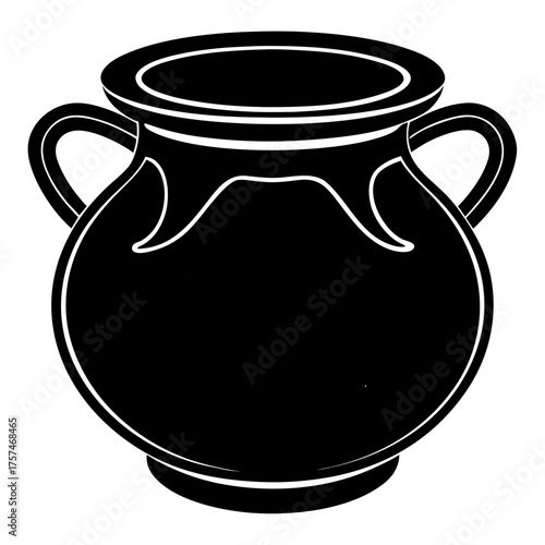 Silhouette of Pot on white background