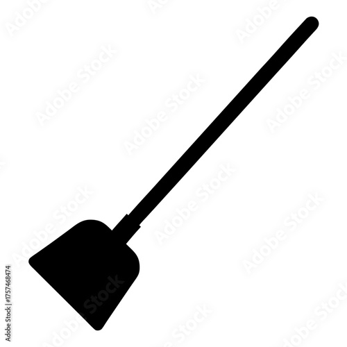 Silhouette of Scraper on white background