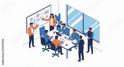 Business Team Meeting in Modern Office Environment.