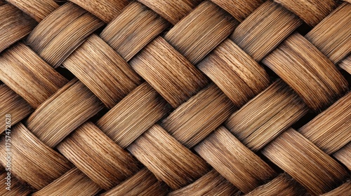 Intricate Woven Texture: Close-Up of Interlaced Brown Fibers, Detailed Pattern