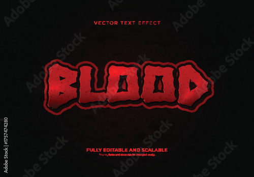 Black and Red Bloody Horror Halloween Editable Vector Text Effect