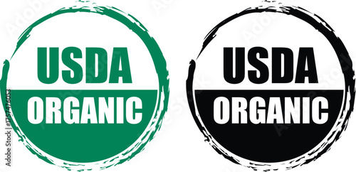 USDA Organic Seal Graphic | Green and Black Certified Organic Label for Food Packaging and Marketing Materials