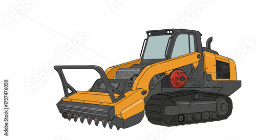 Heavy Duty Tracked Forestry Mulcher Land Clearing Machine.