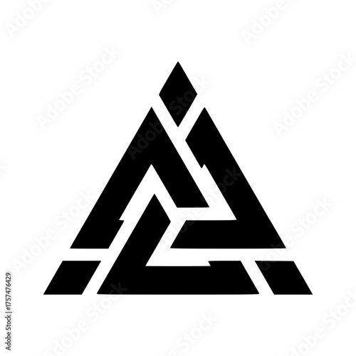 Minimalist valknut symbol vector illustration, norse mythology symbol, valknut knot, viking symbol, odin symbol graphic design vacter Vacter