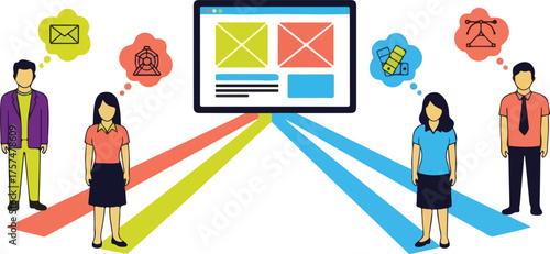 Website design connecting people with diverse interests and professional backgrounds