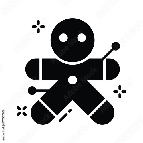 Take a look at this amazing glyph icon of voodoo doll in modern style