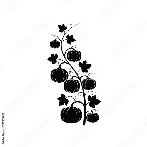 Pumpkin vine silhouette decoration