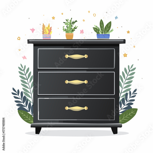 Kleiner Schrank in schwarz
