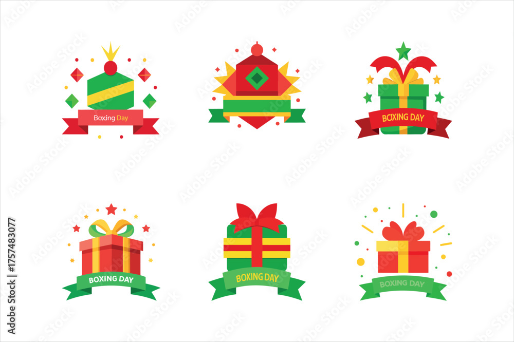 Obraz premium set of Boxing day Vector illustration