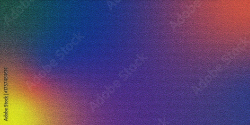 Abstract Grainy Gradient Noise Texture Background with Subtle Blurred Effect for Banner, Poster, and Cover Design. Colorful red and blue sunrise gradient noisy grain background texture. 