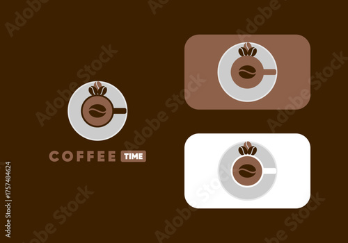 coffee time logo vector illustration design