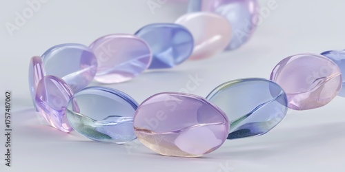 Translucent pastel beads close up