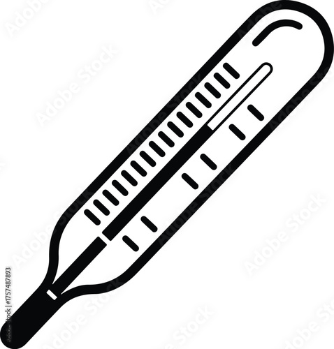 Classic mercury thermometer for measuring temperature