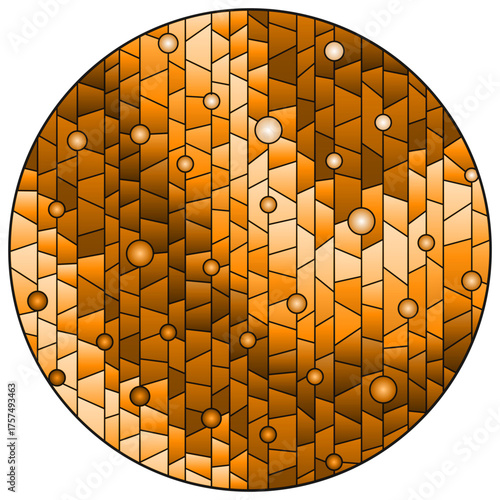 Wallpaper Mural Illustration in stained glass style with abstract background, oval image, tone brown Torontodigital.ca