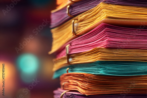 Stack of Office Documents and Files – Paperwork Organization and Business Administration Concept