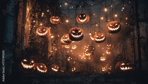 Scary halloween decoration background