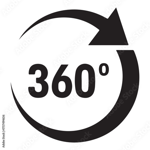 360 degree rotation arrow icon, isolated on