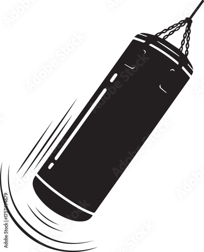 Dynamic punching bag swinging with force in boxing training for fitness and combat sports