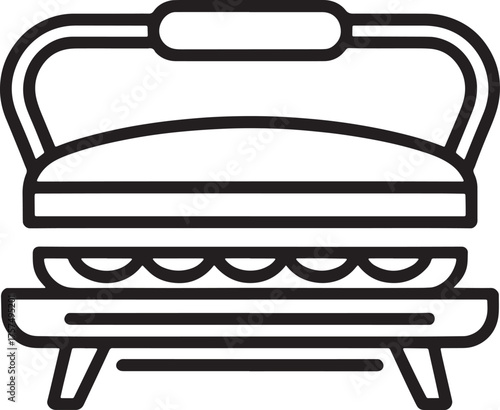 Panini Press Icon Vector Illustration Food Preparation Appliance Kitchenware Utensil