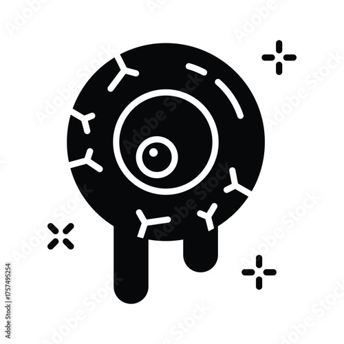Spooky bleeding eyeball design, perfect for scary Halloween artwork.