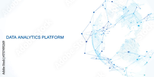 Data Analytics Platform Vector Globe Network