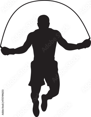 Silhouette of a boxer jumping rope symbolizing cardio workout and boxing training discipline