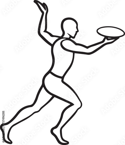 serve motion silhouette outline vector illustration line art