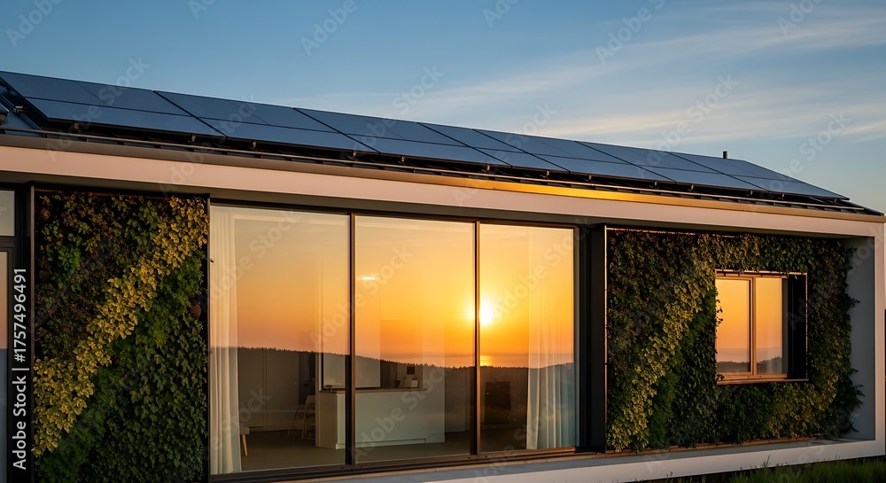 Fototapeta premium sunset over the roof