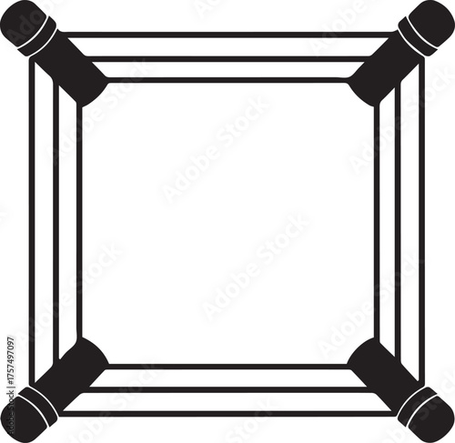 Boxing ring corner posts and ropes symbolizing competition and sporty challenges