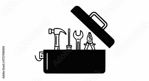 Handyman's toolbox brimming with essential tools, perfect for DIY projects at home