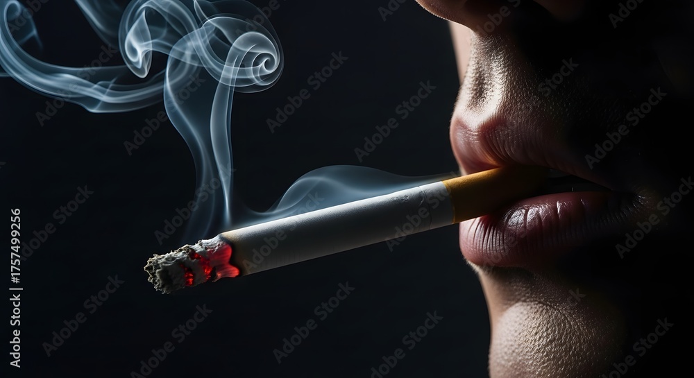 Fototapeta premium Woman Smoking a Cigarette