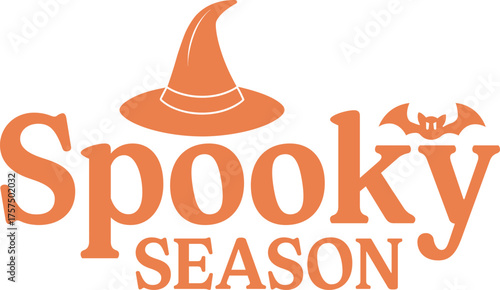Spooky Season Halloween typography clip art design on plain white transparent isolated background for card, shirt, hoodie, sweatshirt, apparel, card, tag, mug, icon, poster or badge