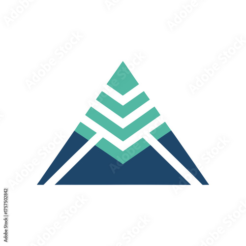 Layered triangle mountain logo for resilient business vector