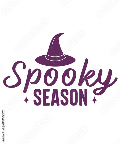 Spooky Season Halloween typography clip art design on plain white transparent isolated background for card, shirt, hoodie, sweatshirt, apparel, card, tag, mug, icon, poster or badge