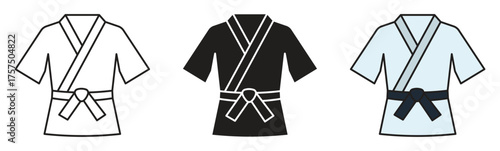 Uniform martial art icon set, Vector illustration .