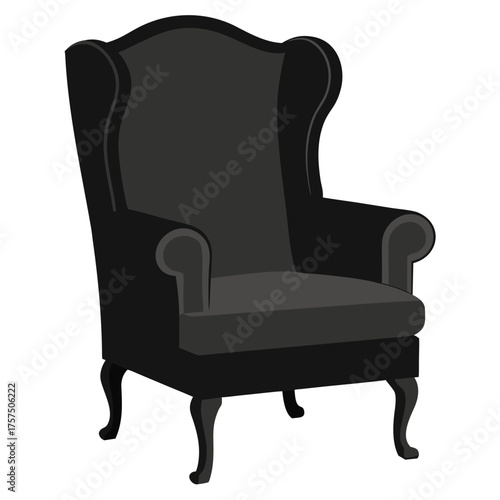 Classic wingback armchair silhouette