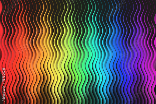 Papier peint Vibrant rainbow spectrum background with wavy lines creating a visually stunning