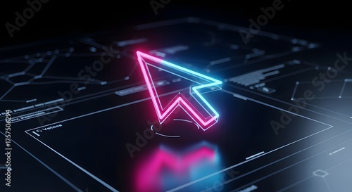 Cursor Neon Glow on Dark Surface